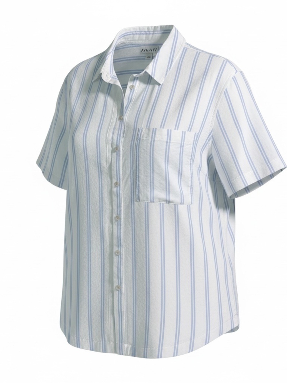 Ava & Viv Cotton Blue Stripe button down Size XL